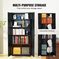 Artiss Metal Storage Cabinet 1.8m 2 Doors 4 Shelves 90kg Black