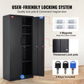 Artiss Metal Storage Cabinet 1.8m 2 Doors 4 Shelves 90kg Black