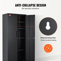 Artiss Metal Storage Cabinet 1.8m 2 Doors 4 Shelves 90kg Black