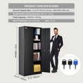 Artiss Metal Storage Cabinet 1.8m 2 Doors 4 Shelves 90kg Black