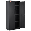 Artiss Metal Storage Cabinet 1.8m 2 Doors 4 Shelves 90kg Black