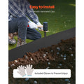 Steel Landscape Edging, 4 Packs 40 x 6 in Rust-Resistant Metal Landscape Edging, Bendable Garden Edging Border, Heavy Duty Lawn Edging, Easy-to-Install, Flower Bed Yard Pathway Divider Black