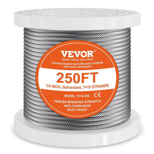 Carbon Steel Wire Rope 6.35mm 7x19 76.2m Cable Railing