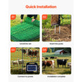 Electric Fence Netting, 0.88 x 49.98 m, PE Net Fencing with Posts & Double-Spiked Stakes, Utility Portable Mesh for Goats, Sheep, Lambs, Deer, Hogs, Dogs, Used in Backyards, Farms, and Ranches