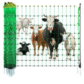 Electric Fence Netting, 0.88 x 49.98 m, PE Net Fencing with Posts & Double-Spiked Stakes, Utility Portable Mesh for Goats, Sheep, Lambs, Deer, Hogs, Dogs, Used in Backyards, Farms, and Ranches