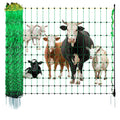 Electric Fence Netting, 1.06 x 49.98 m, PE Net Fencing with Posts & Double-Spiked Stakes, Utility Portable Mesh for Goats, Sheep, Lambs, Deer, Hogs, Dogs, Used in Backyards, Farms, and Ranches