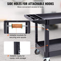 2 Shelf Heavy Duty Utility Cart 550LBS Swivel Wheels Brakes