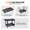 2 Shelf Heavy Duty Utility Cart 550LBS Swivel Wheels Brakes