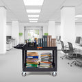 2 Shelf Heavy Duty Utility Cart 550LBS Swivel Wheels Brakes