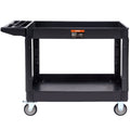 2 Shelf Heavy Duty Utility Cart 550LBS Swivel Wheels Brakes