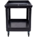2 Shelf Heavy Duty Utility Cart 550LBS Swivel Wheels Brakes