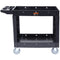 2 Shelf 550LB Plastic Rolling Utility Cart Swivel Wheels Warehouse