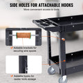 2 Shelf 550LB Plastic Rolling Utility Cart Swivel Wheels Warehouse