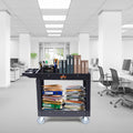 2 Shelf 550LB Plastic Rolling Utility Cart Swivel Wheels Warehouse