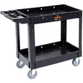 2 Shelf 550LB Plastic Rolling Utility Cart Swivel Wheels Warehouse