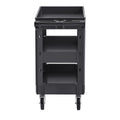 Utility Service Cart, 550 LBS Laod Capacity, 3 Shelf Heavy Duty Plastic Rolling Utility Cart with 360° Swivel Wheels (2 with Brakes), Ergonomic Storage Handle for Warehouse/Garage/Cleaning