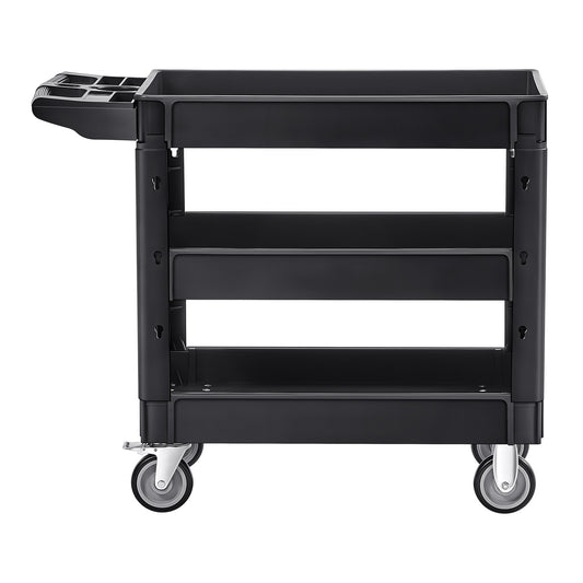 550LBS 3 Shelf Heavy Duty Plastic Rolling Utility Cart Swivel Wheels
