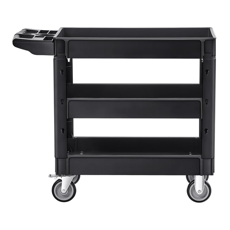550LBS 3 Shelf Heavy Duty Plastic Rolling Utility Cart Swivel Wheels