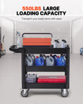 550LBS 3 Shelf Heavy Duty Plastic Rolling Utility Cart Swivel Wheels