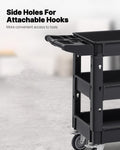 550LBS 3 Shelf Heavy Duty Plastic Rolling Utility Cart Swivel Wheels