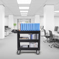 550LBS 3 Shelf Heavy Duty Plastic Rolling Utility Cart Swivel Wheels