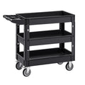 550LBS 3 Shelf Heavy Duty Plastic Rolling Utility Cart Swivel Wheels