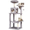 Cat Tree 143cm Condo Sisal Scratching Post Light Grey