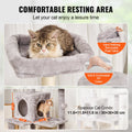 Cat Tree 143cm Condo Sisal Scratching Post Light Grey