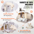 Cat Tree 143cm Condo Sisal Scratching Post Light Grey