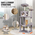 Cat Tree 143cm Condo Sisal Scratching Post Light Grey