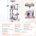 Cat Tree 143cm Condo Sisal Scratching Post Light Grey