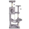 Cat Tree 143cm Condo Sisal Scratching Post Light Grey