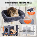 Cat Tree 143cm Dark Grey Sisal Scratching Post Condo Tower