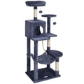 Cat Tree 143cm Dark Grey Sisal Scratching Post Condo Tower