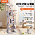 Cat Tree 160cm with 2 Condos Scratching Post Light Grey