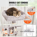 Cat Tree 160cm with 2 Condos Scratching Post Light Grey