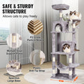 Cat Tree 160cm with 2 Condos Scratching Post Light Grey