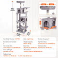 Cat Tree 160cm with 2 Condos Scratching Post Light Grey