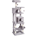 Cat Tree 160cm with 2 Condos Scratching Post Light Grey