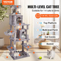 Cat Tree 174cm Tower with Condos Sisal Scratching Post Grey