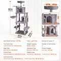 Cat Tree 174cm Tower with Condos Sisal Scratching Post Grey