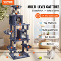 Cat Tree 174cm Cat Tower Sisal Scratching Post Dark Grey