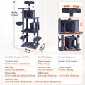 Cat Tree 174cm Cat Tower Sisal Scratching Post Dark Grey