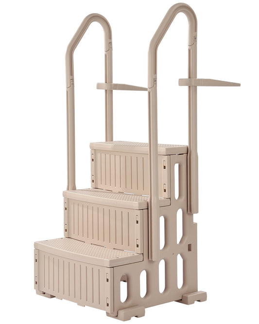 3-Step Pool Ladder Taupe 914-1219mm 2 Handrails
