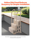 3-Step Pool Ladder Taupe 914-1219mm 2 Handrails