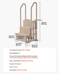 3-Step Pool Ladder Taupe 914-1219mm 2 Handrails