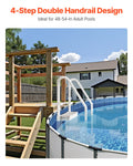 4-Step Pool Ladder White 1219mm-1371mm 2 Handrails