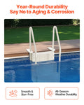 4-Step Pool Ladder White 1219mm-1371mm 2 Handrails