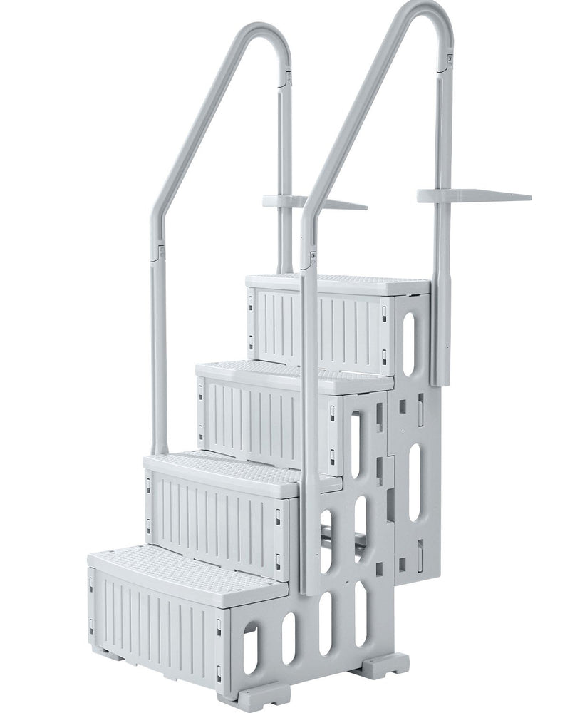 4-Step Grey Pool Ladder 2 Handrails 1219-1371mm