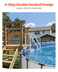 4-Step Grey Pool Ladder 2 Handrails 1219-1371mm